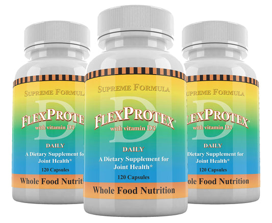 Daily Health FlexProtex D capsules close-up for easy daily joint support.