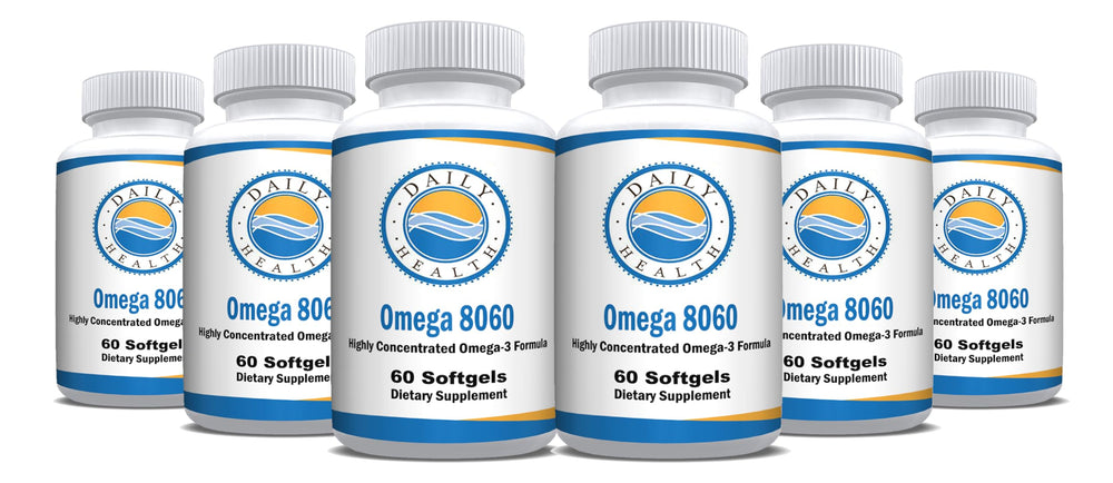 Daily Health Omega 8060 bottle front view for daily omega-3 intake