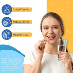 Daily Health Omega 8060 six-pack packaging highlights six-month value
