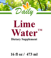 Daily's Lime Water bottle label emphasizes gluten-free, vegan-friendly formula.