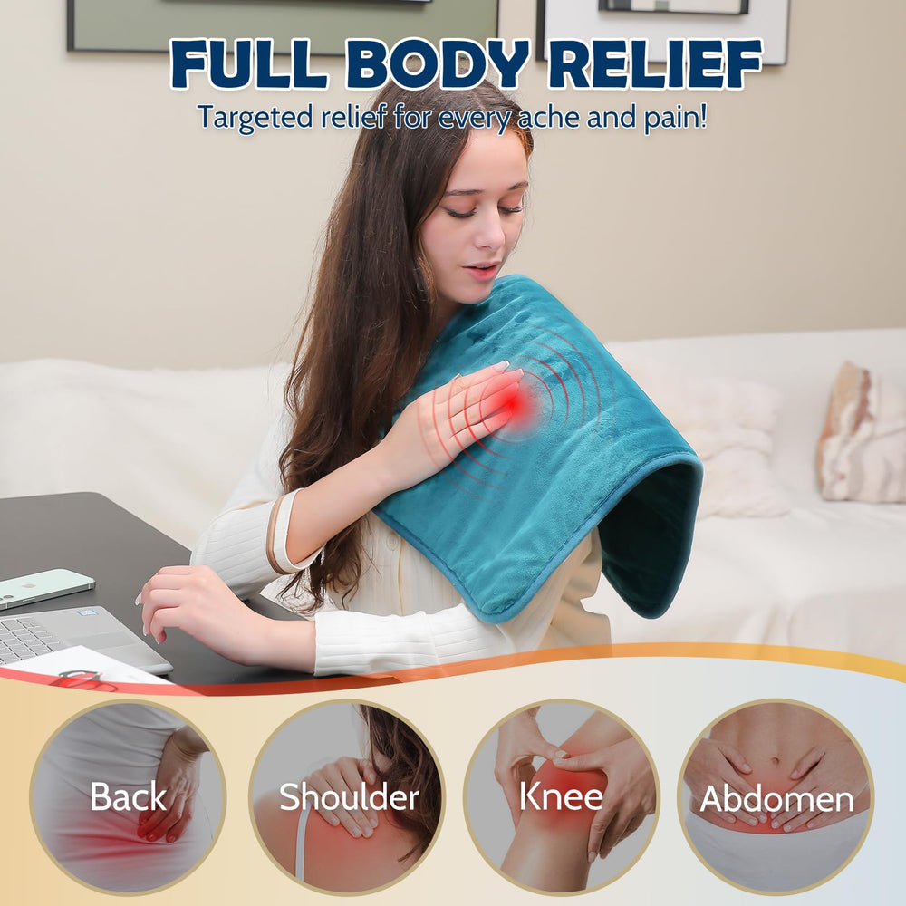 DAILYLIFF massage pad control panel shows heat settings and modes for customization