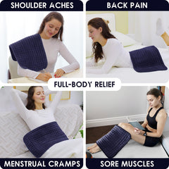 DAILYLIFE heating pad with 6 heat settings for customizable comfort.