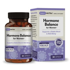 DailyNutra Hormone Balance bottle on a shelf supports calm mood and overall well-being