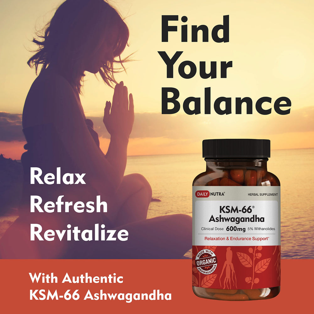 DailyNutra KSM-66 Ashwagandha capsules closeup showing 600mg potency