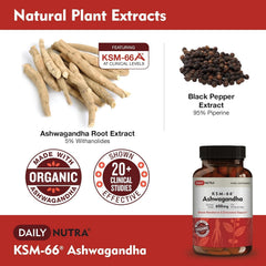 DailyNutra organic root extract with 5% Withanolides for potency.