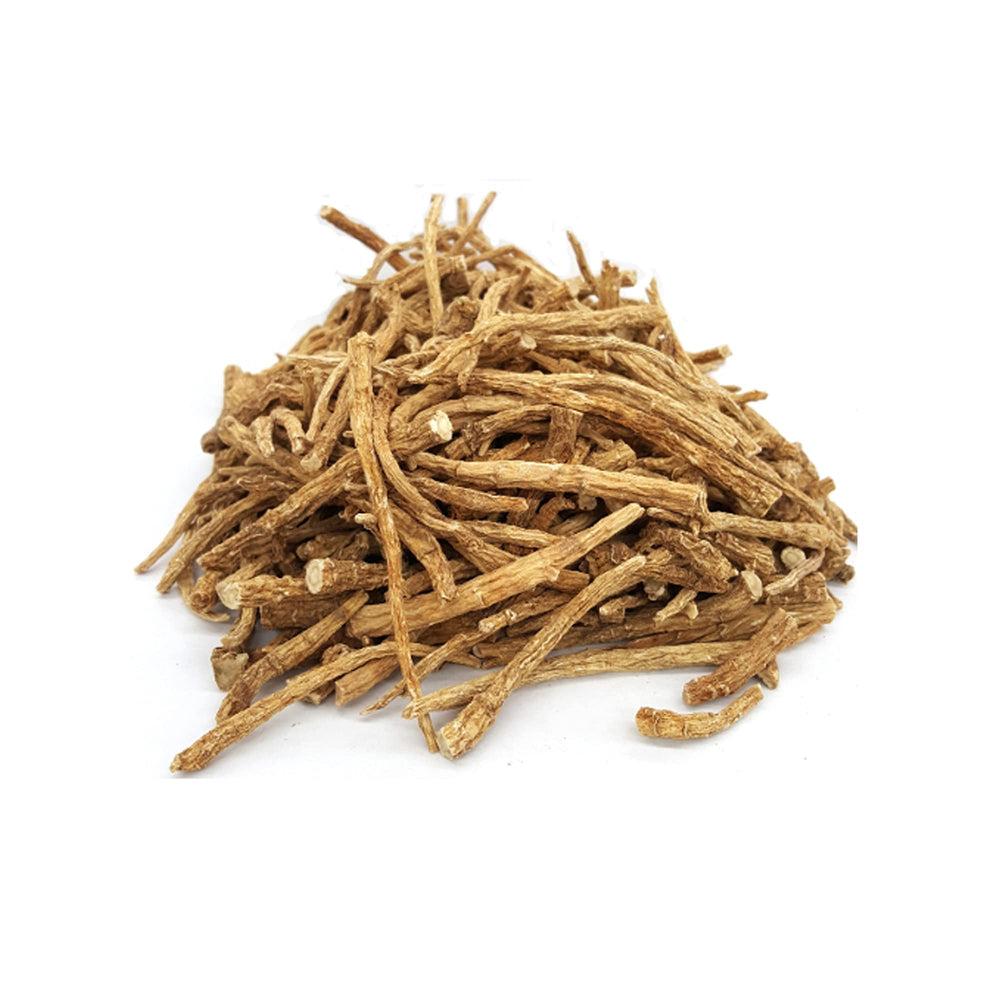 Closeup of Dairyland American Ginseng Roots prongs showing earthy texture for tea infusion