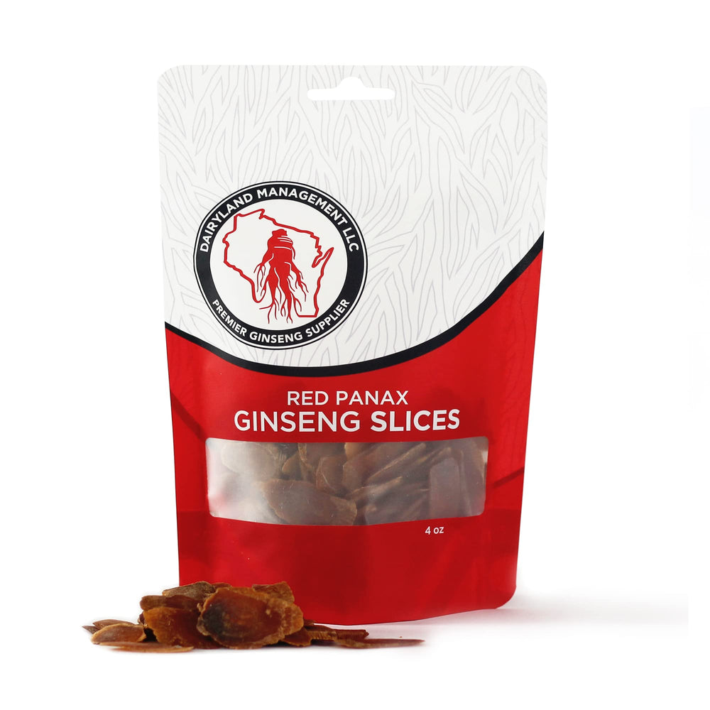 Dairyland Red Panax Slices in packaged form, ready for pantry storage.