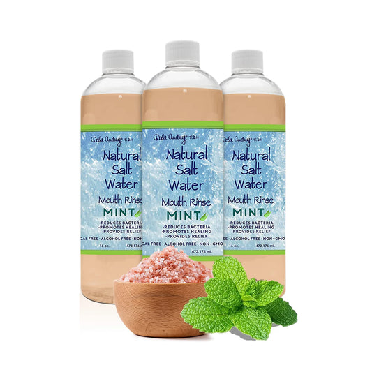 Dale Audrey saltwater mouth rinse bottle ready for daily use to refresh breath.