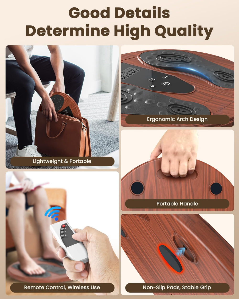 Dancespot foot massager ergonomic design conforming to natural foot contours.