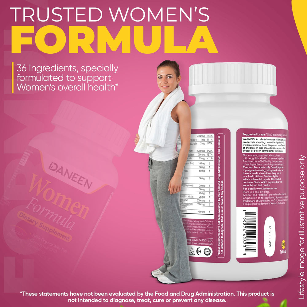 DANEEN vegan clean formula label emphasizes allergen-free, USA-made quality.