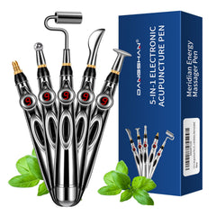 Dangshan 5-in-1 acupuncture pen front view, portable for on-the-go muscle care.