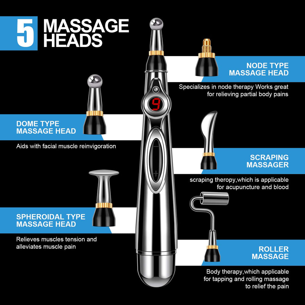 Dangshan 5-in-1 acupuncture pen meridian detection feature in action.