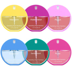 Dansib power mist hand sanitizer with circular colorful packaging for easy bag visibility