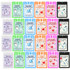Dansib Nurse Sanitizer Spray compact bottle beside tote bag for on-the-go use.