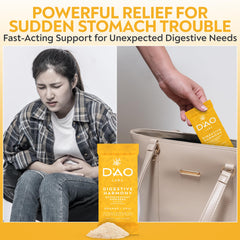 DAO Labs Digestive Harmony packaging highlighting orange-chai flavor