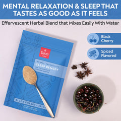 DAO Labs Mental Tranquility black cherry and spice flavor label.