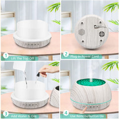 DAROMA diffuser bedroom scene creates a peaceful nighttime atmosphere
