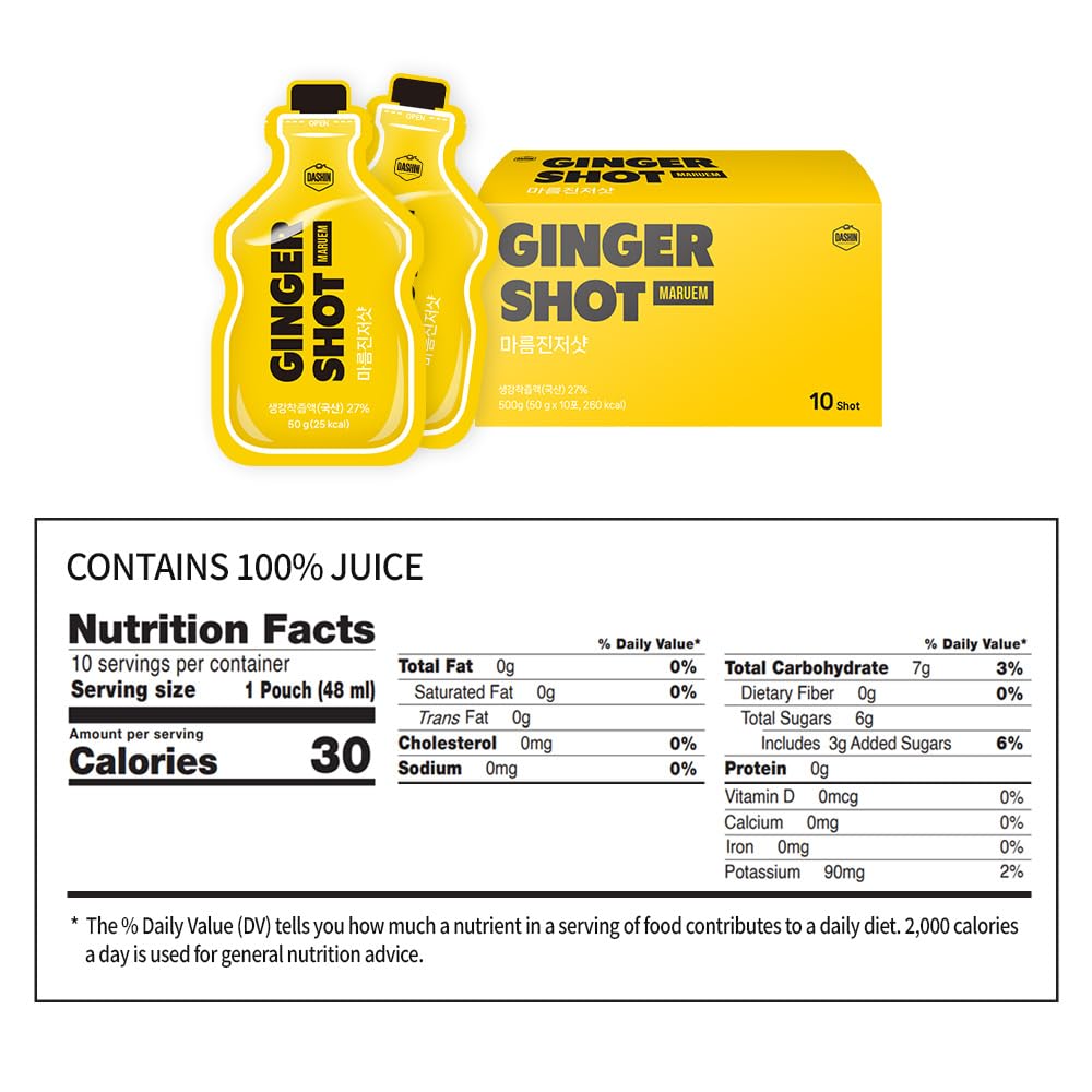 DASHIN MARUEM ginger shot pour ready-to-drink convenience.
