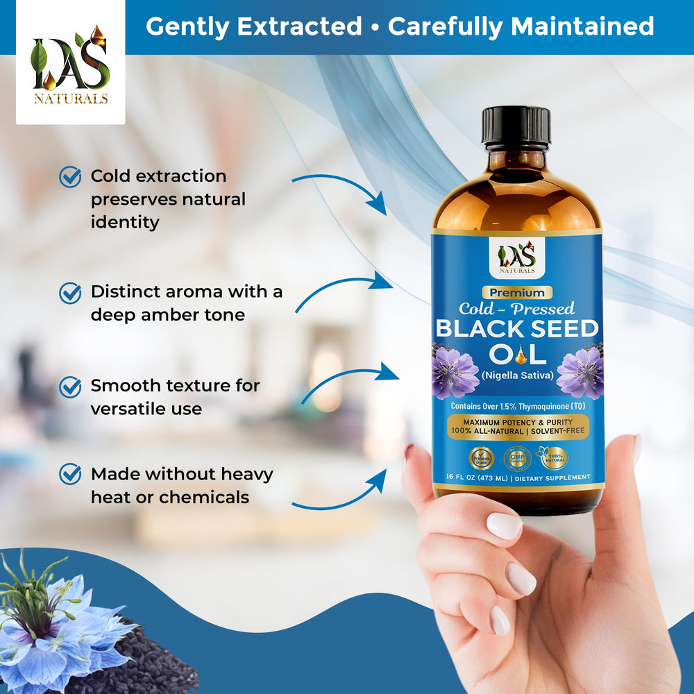 DAS NATURALS cold-pressed seed oil close-up reveals rich texture and color.