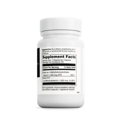 DaVinci 5-MTHF/B12 MC 2000 bottle side with dosage information