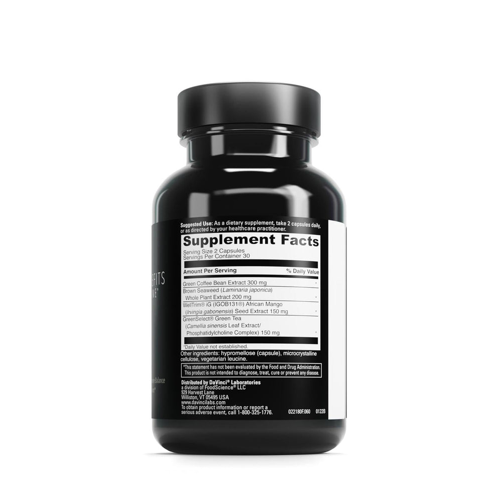 DAVINCI Adipo-Leptin capsules close-up for easy daily serving.
