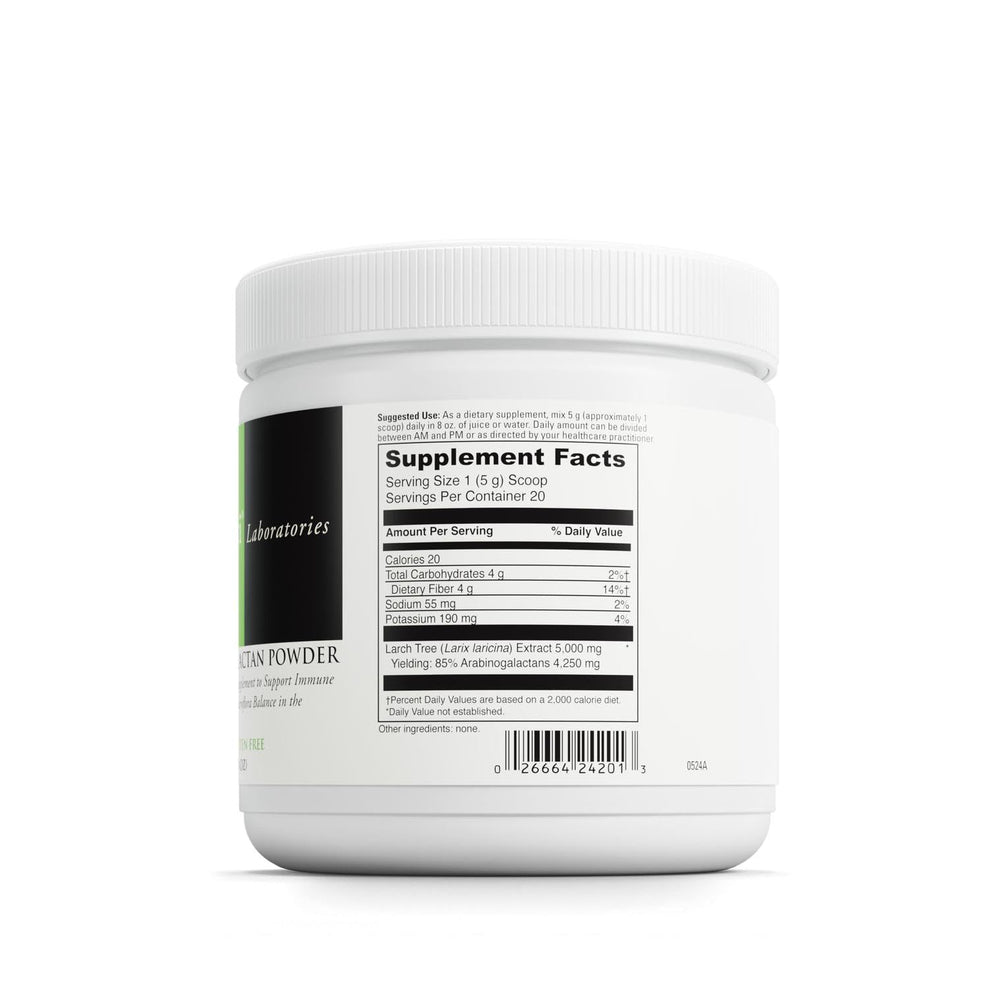 DAVINCI Arabinogalactan powder with scoop ready for daily prebiotic intake.