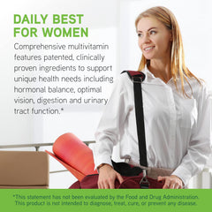DAVINCI Daily Best Women label detail highlighting ingredients for balance.