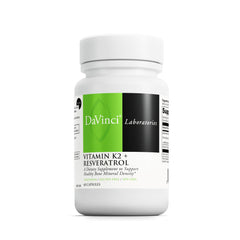 DaVinci K2 & Resveratrol bottle for daily bone and heart support.