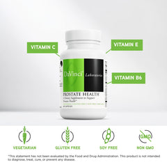 DAVINCI Labs Prostate Health label highlights saw palmetto and EGCG ingredients