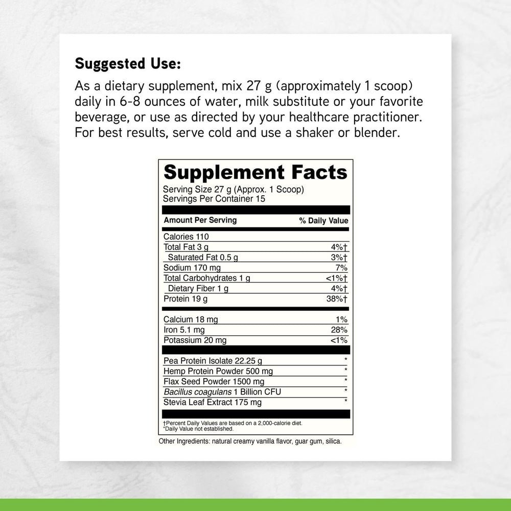 DaVinci Labs Vegan Protein hemp seeds highlight plant-based protein support