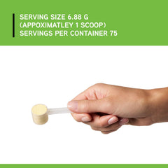 Included scoop near container for simple, measured servings.