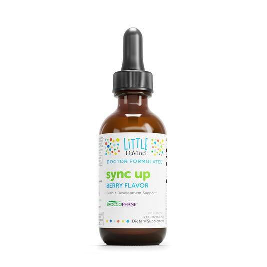DAVINCI Little Davinci Sync Up bottle front view highlights berry flavor for kids' routine