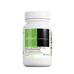 DAVINCI NAD+ Activate with Glutathione bottle displaying the two-in-one formula for daily energy.