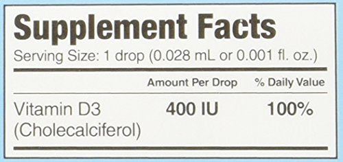Ddrops Baby 400 IU drops contents – 90 drops per bottle