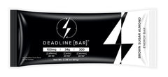 Deadline Bar Brown Sugar Almond bar is unwrapped, ready for on-the-go snacking.