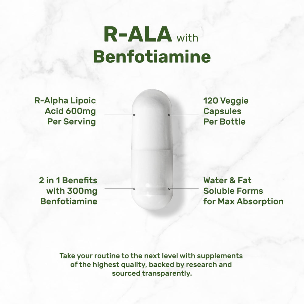 DEAL SUPPLEMENT Benfotiamine capsules designed for improved nutrient uptake.