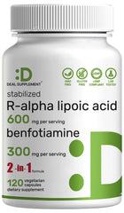 DEAL SUPPLEMENT R-ALA bottle showcasing high-bioavailability antioxidant formulation.