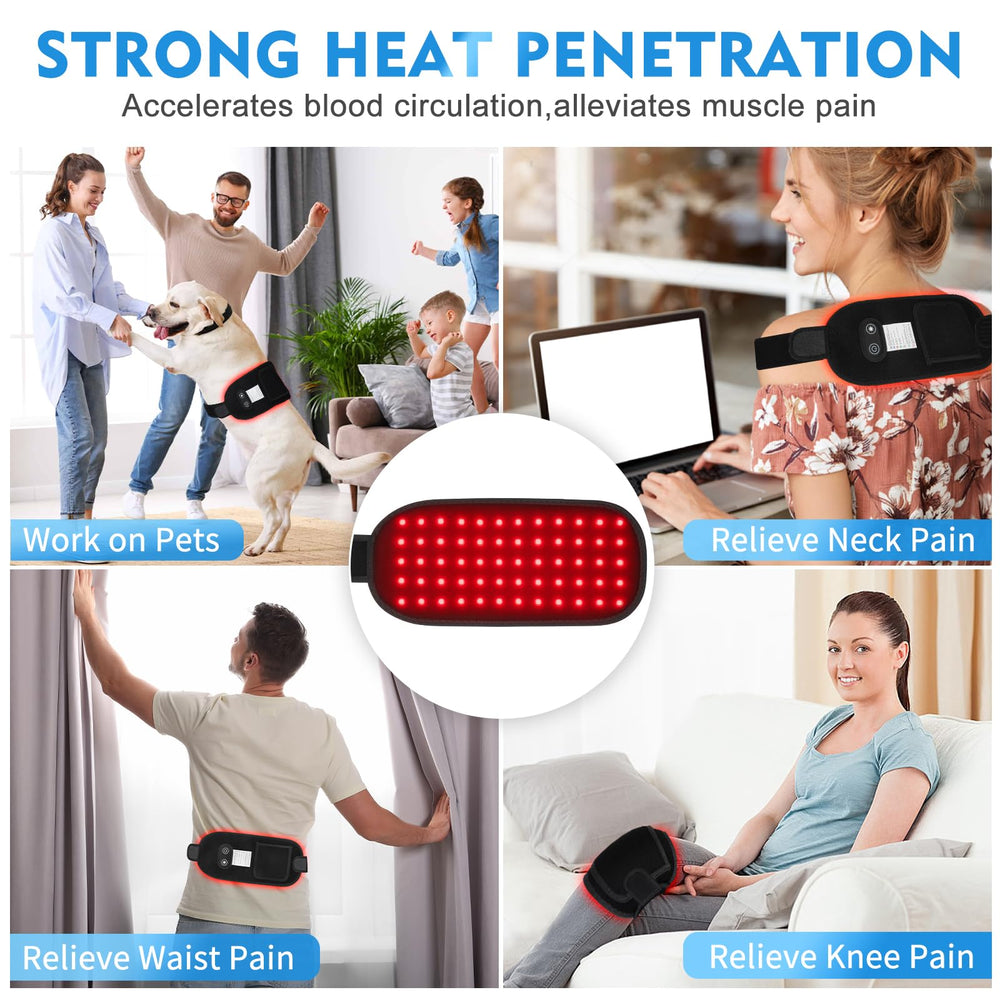DEALGADGETS red light belt wrap in use on the body for convenient sessions