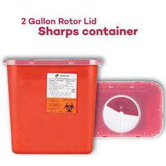 Dealmed 2 gallon sharps container with puncture resistant construction for safe waste handling