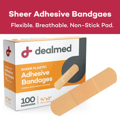 Individually wrapped Dealmed bandages ensure cleanliness and quick access.