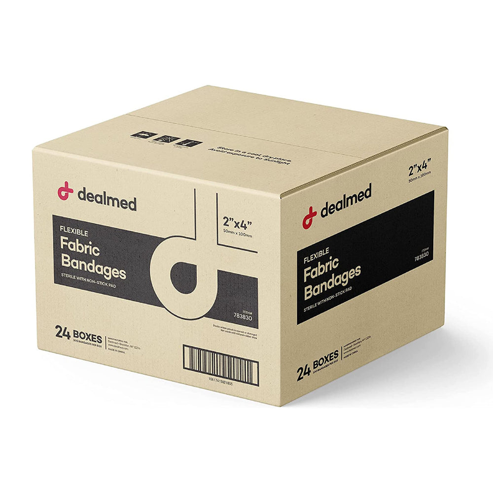 Dealmed fabric bandages 2x4 inch breathable wrap for active use
