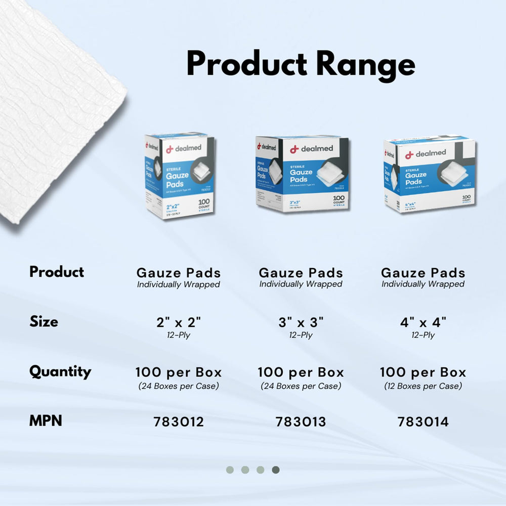 Dealmed 12-ply gauze design provides sturdy cleansing and dressing prep.