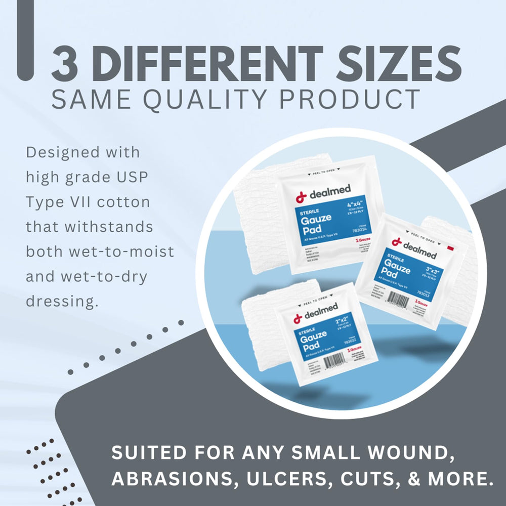Soft non-stick surface of Dealmed gauze pad for gentle removal.