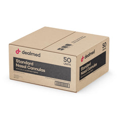 Dealmed pediatric nasal cannula straight 7ft tubing in soft green boosts visibility.