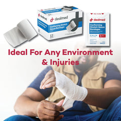 Dealmed sturdy box stores gauze rolls for easy access