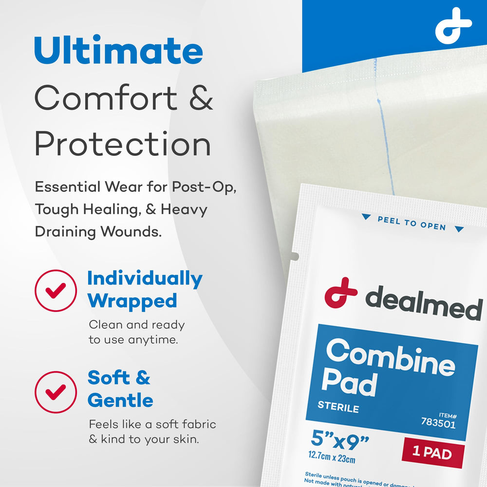 Dealmed sterile pad, individually wrapped, for aseptic handling.