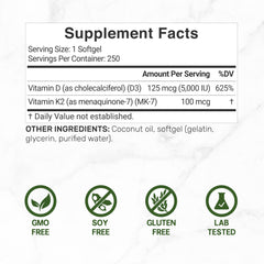 DEAL SUPPLEMENT vitamin d3 and k2 label highlights dosage and benefits for users