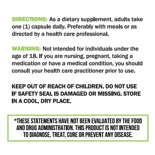 Side label of Dear Nature Cuban Policosanol highlighting gluten-free and non-GMO attributes