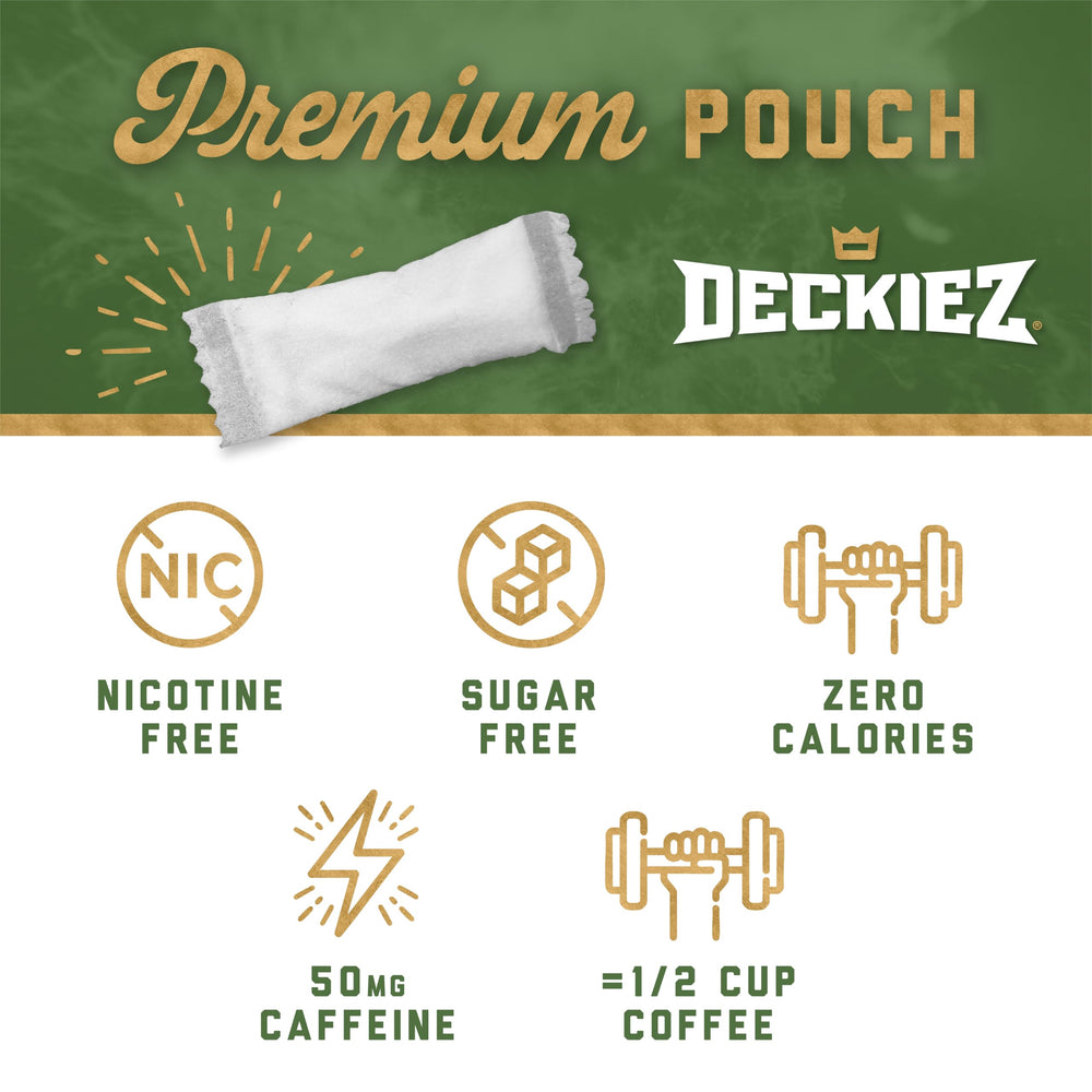 Deckiez Energy Pouches Wintergreen flavor can provides refreshing lift and clean finish