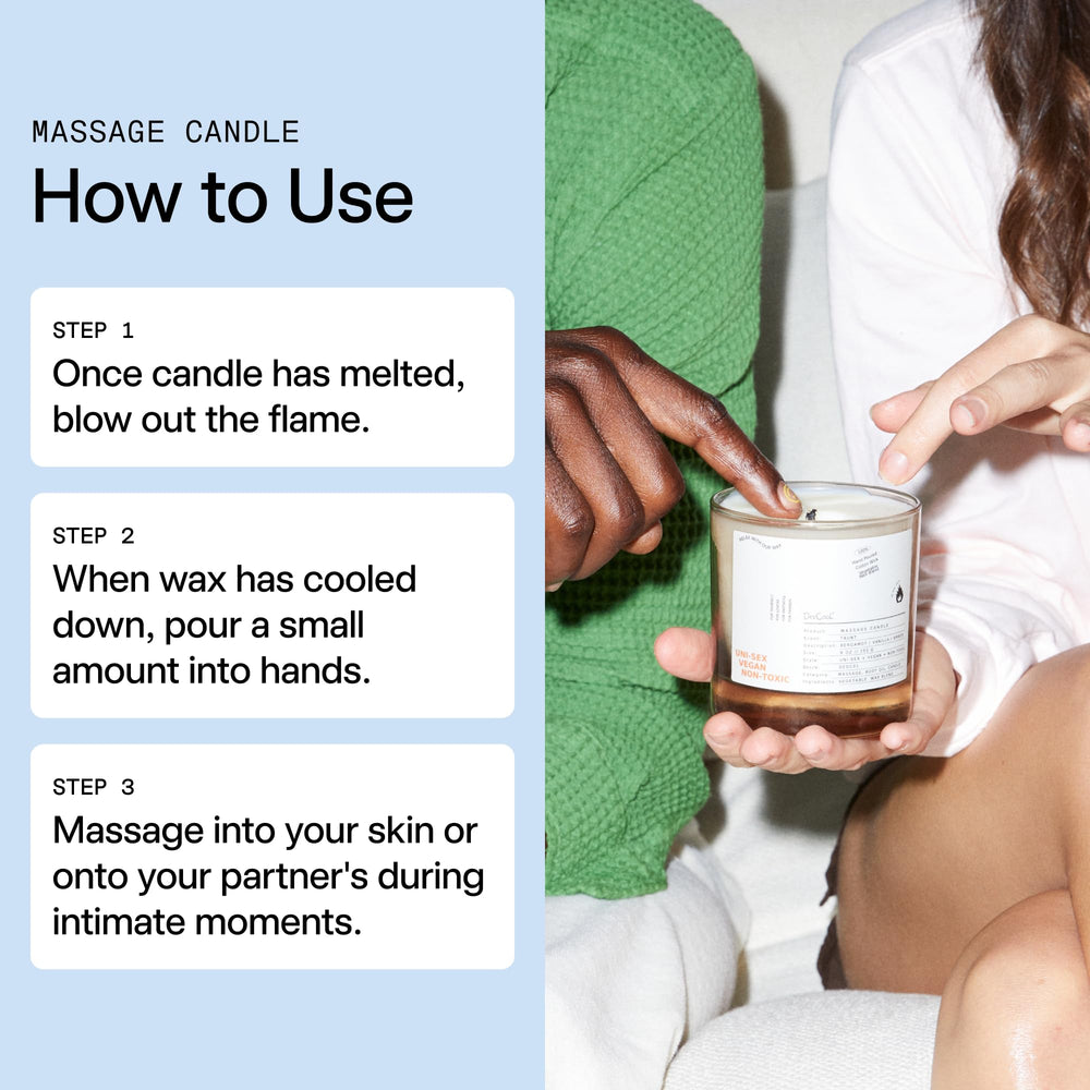 Step by step use of the DedCool Rocco Mint massage candle